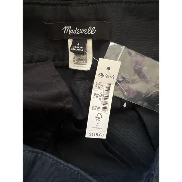 New MADEWELL Women's Size 4 The Harlow Wide-Leg True Black Linen Pant NG521 A24 - Picture 8 of 8